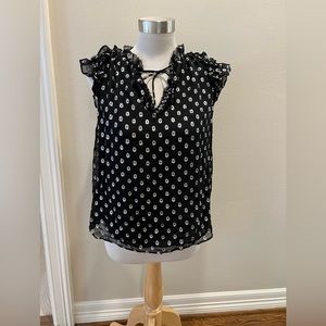 Generation Love NWOT black and silver dot blouse